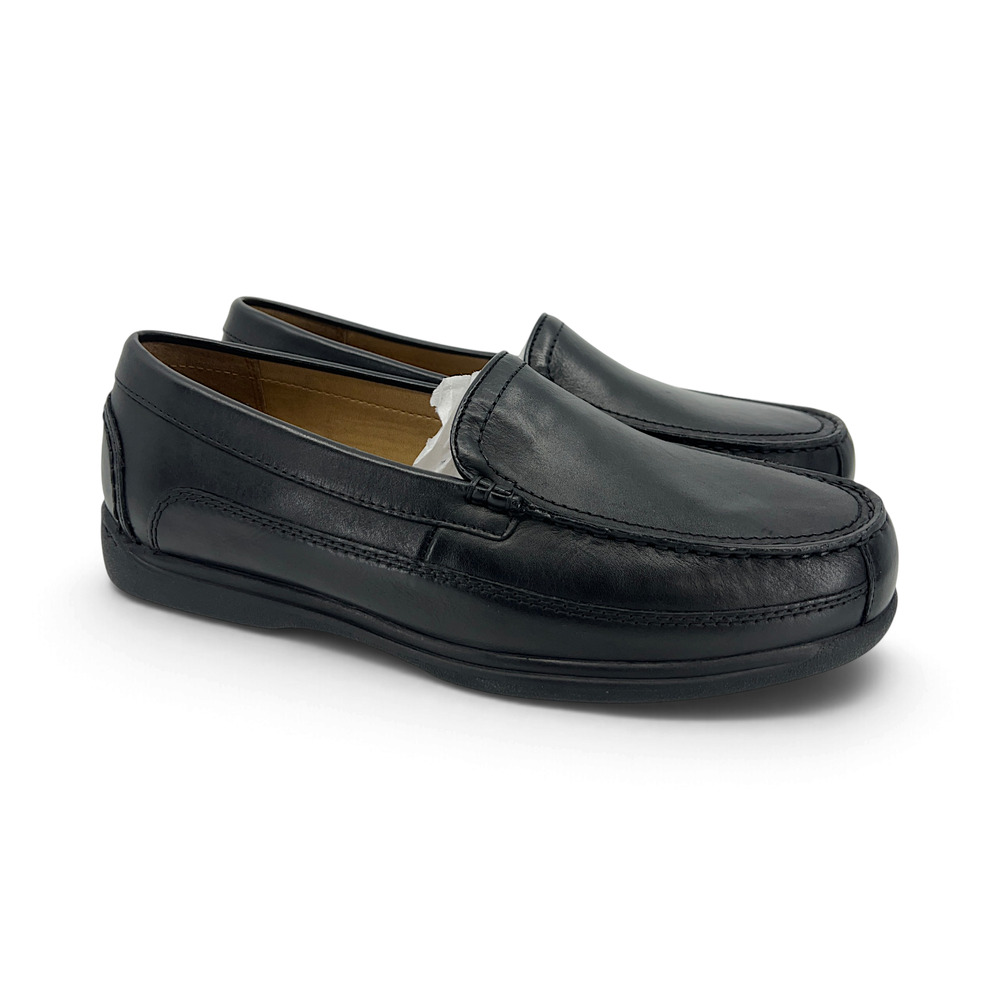 Dockers Catalina Leather Loafers Men's Size 11.5 Wide Black Moc Toe 90-7304